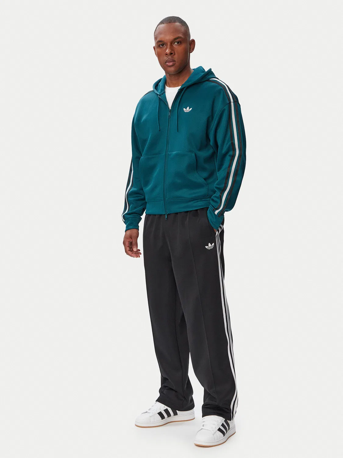 Мужской свитшот оверсайз adicolor Spacer Adidas, темно-зеленый — фото 2