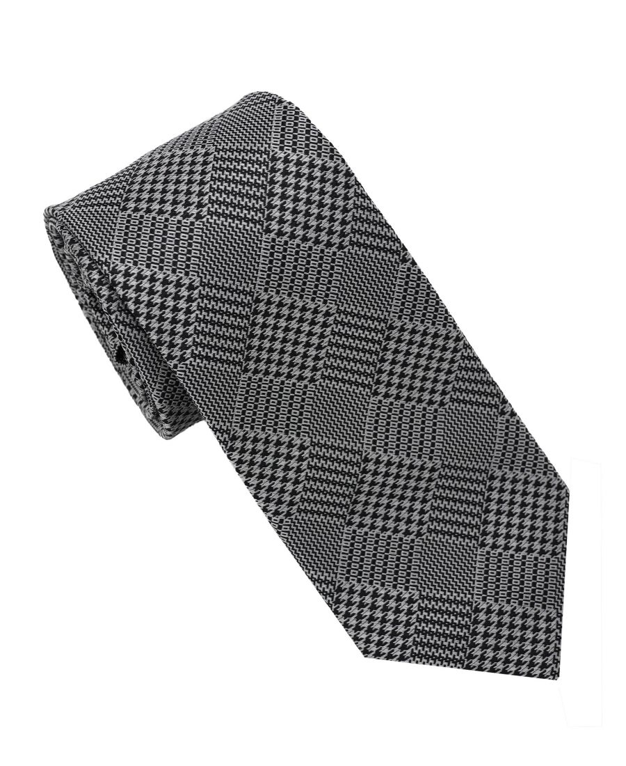 

Мужской галстук в клетку Глен Плейд KARL LAGERFELD PARIS, Black Gray Plaid