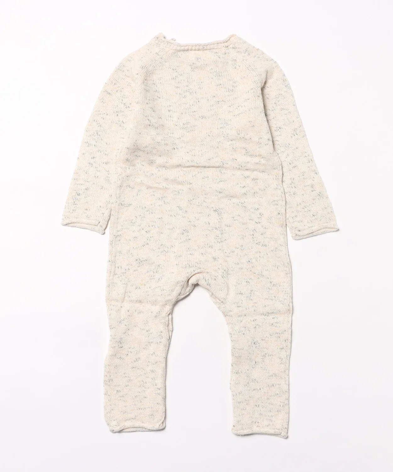 Детский комбинезон из хлопка с принтом Speckled Knit Jumpsuit Quincy Mae, Ivory — фото 2