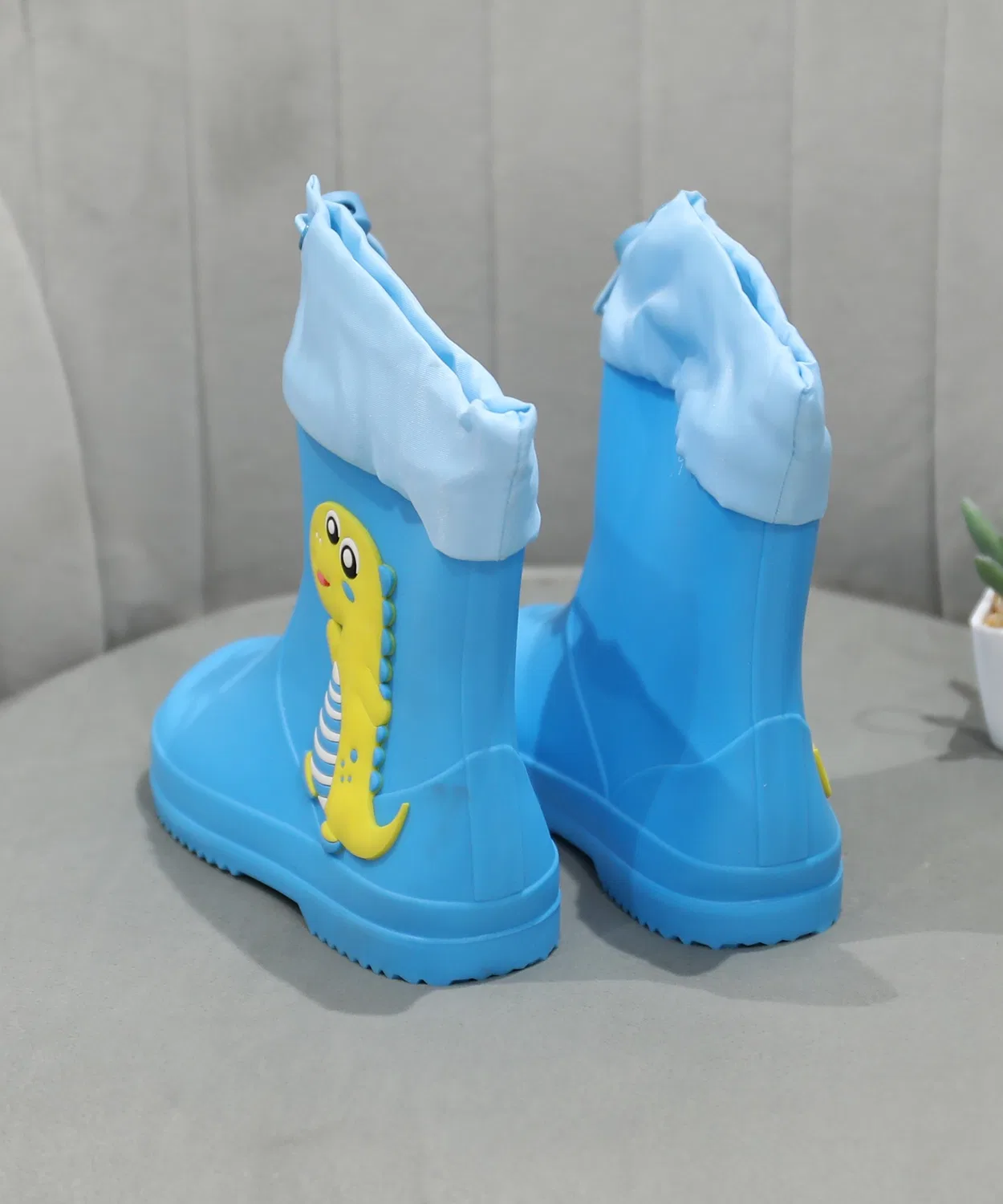 Детские дождевые сапоги с принтом животных, модель Animal Design, shoes365, Blue — фото 2