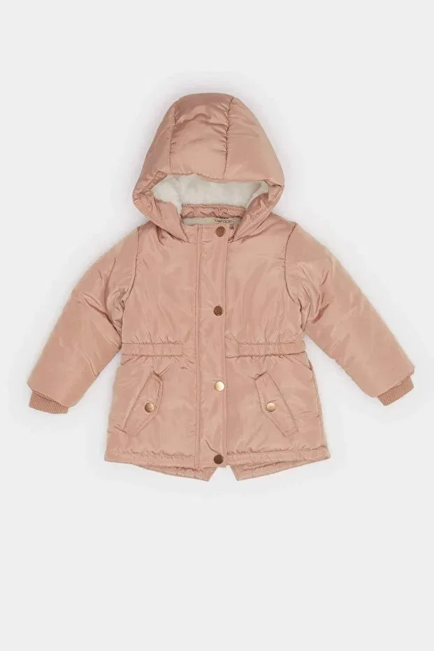 Детское пальто для девочек с капюшоном Defacto, Beige-Bg321