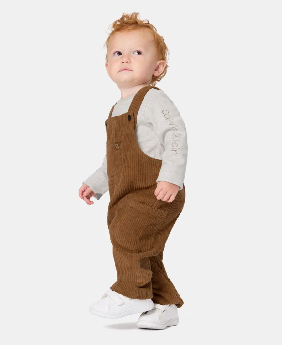 Комплект из боди с длинным рукавом и комбинезона без рукавов Calvin Klein, Taupe — фото 2