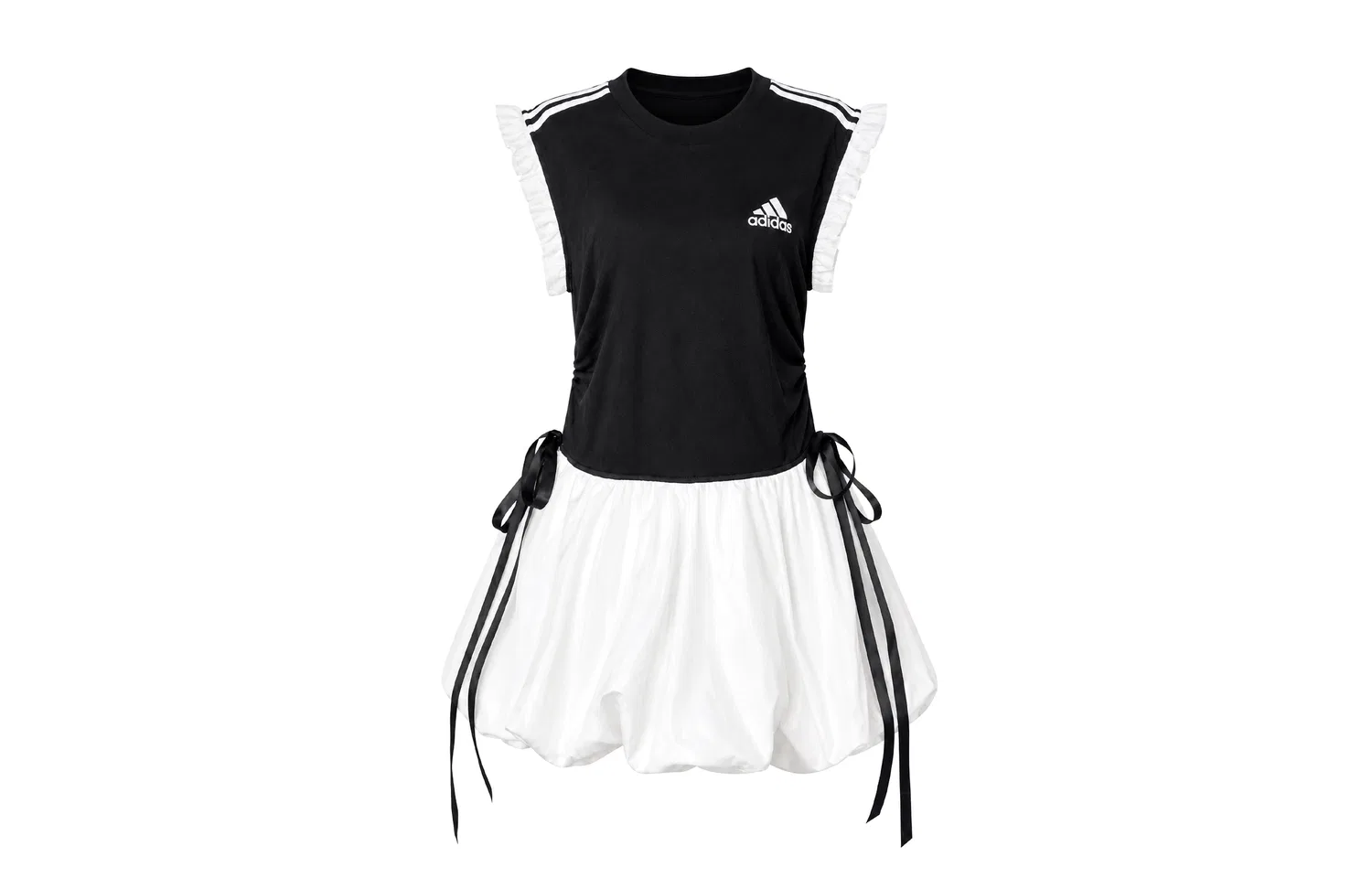 Детская футболка с принтом Adidas ESSENTIALS 3 Stripes T Shirt Unisex, Night Sky Ballet-Black White