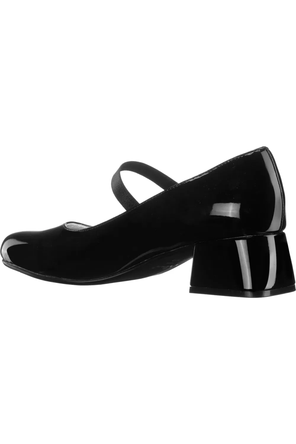 Детские туфли Мэри Джейн на низком каблуке Nina, Black Patent — фото 2