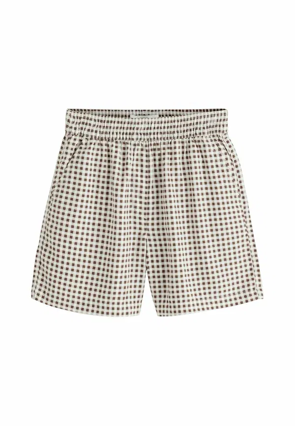 Шорты полосатые Shorts Next, chocolate brown ecru gingham, коричневый/шоколадный