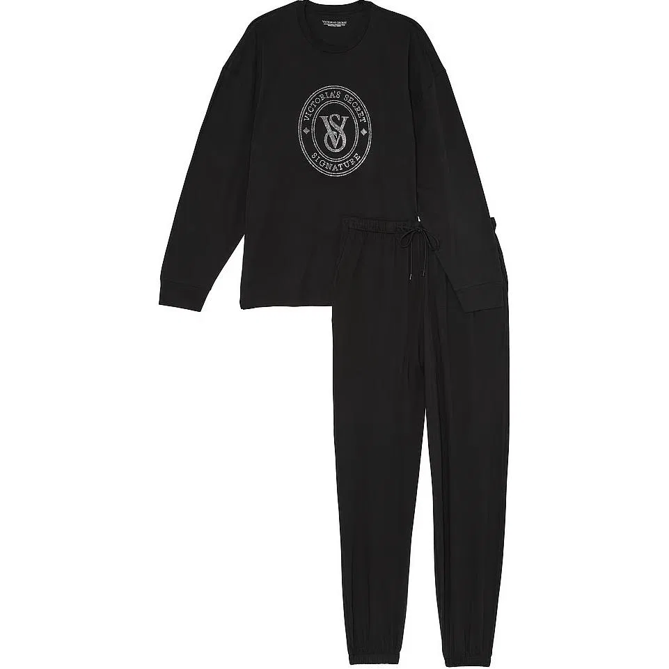 Женский хлопковый комплект пижамы Victoria's Secret, Black