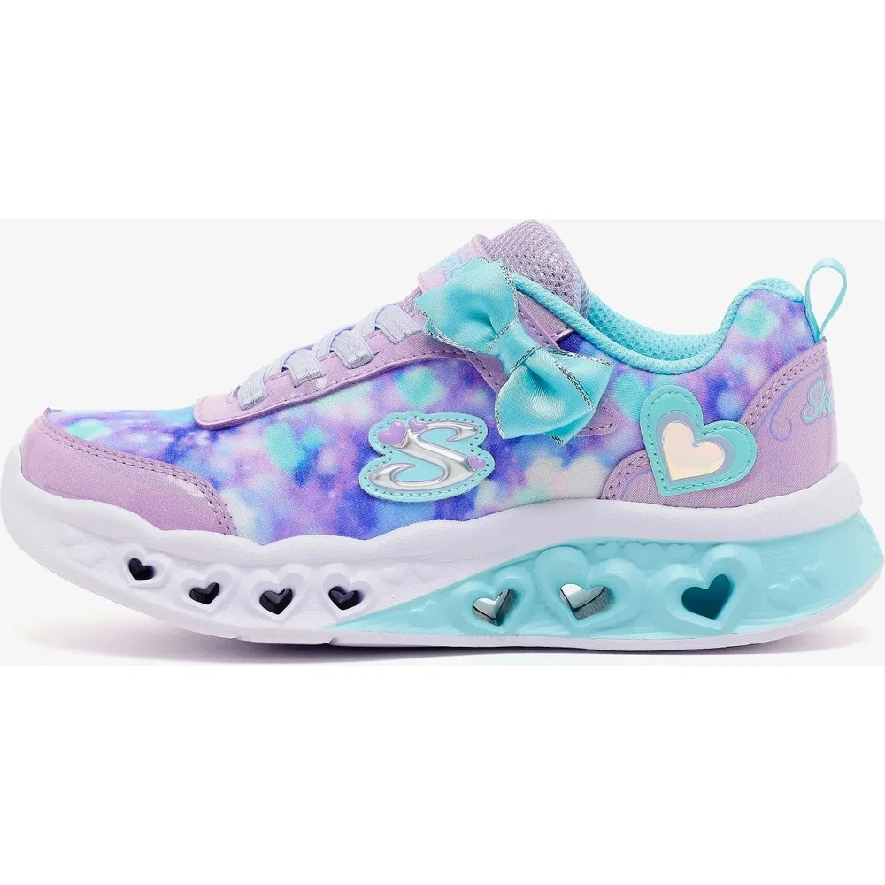 Детские кроссовки для девочек со светодиодной подсветкой Flutter Heart Lights - Blurred Love Skechers