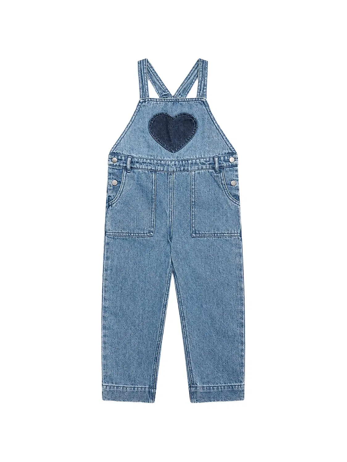 Джинсовый комбинезон с нашивкой Heart Stella Mccartney Kids, синий