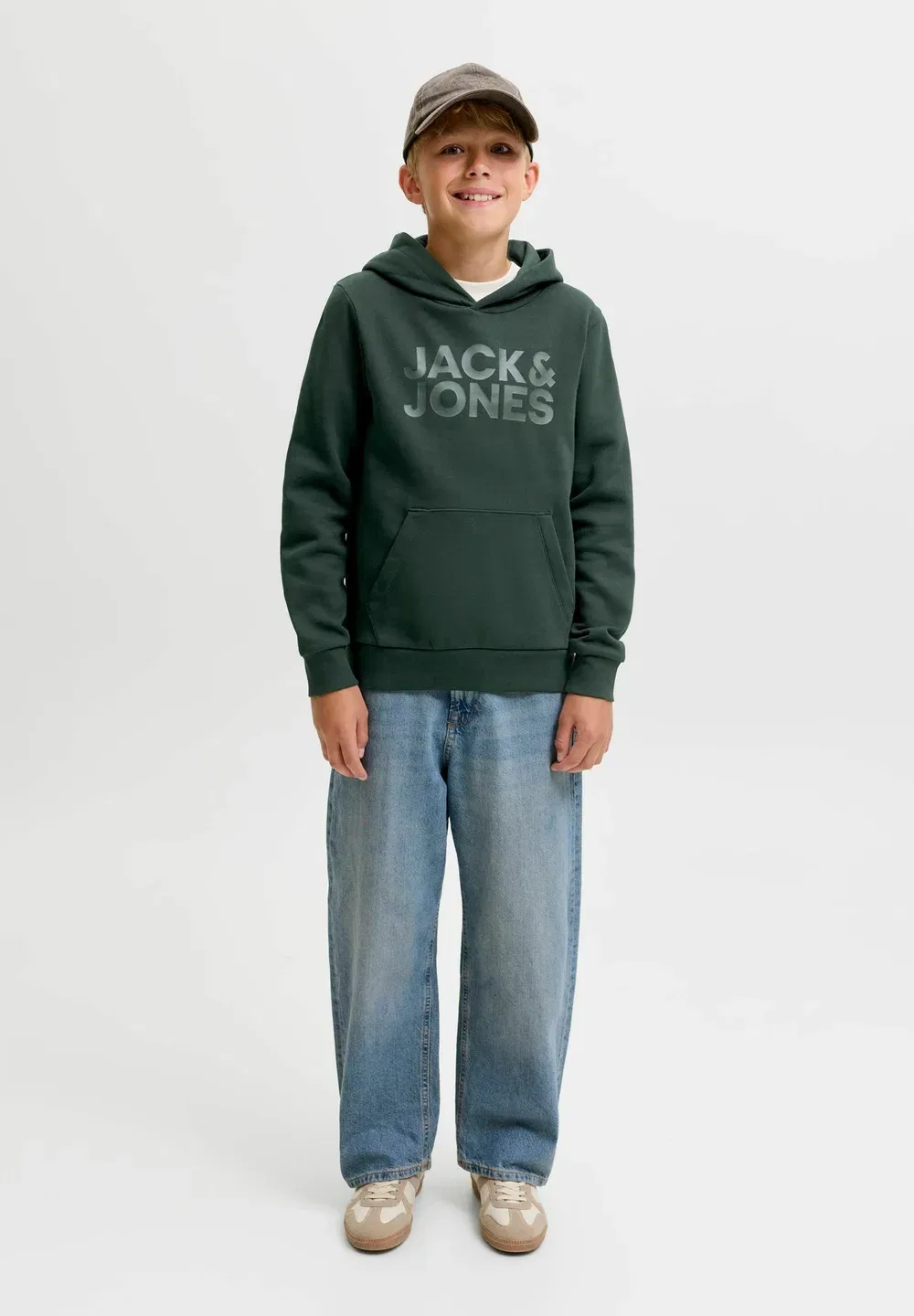 Толстовка с логотипом Jjecorp noos jnr - худи Jack & Jones Junior, Scarab