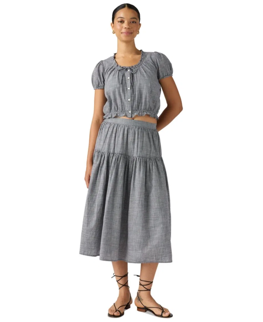 Блуза Chiara с коротким рукавом Levi's, Ceicil Even Micro Check Peacoat — фото 2