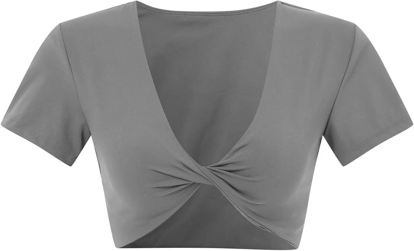 Женская футболка для йоги с V-образным вырезом, Grey — фото 4
