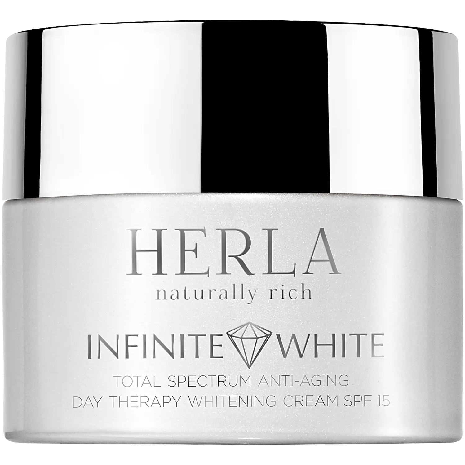 

Herla Infinite White антивозрастной отбеливающий крем против пигментных пятен с фильтром SPF15 на день для лица, 50 мл