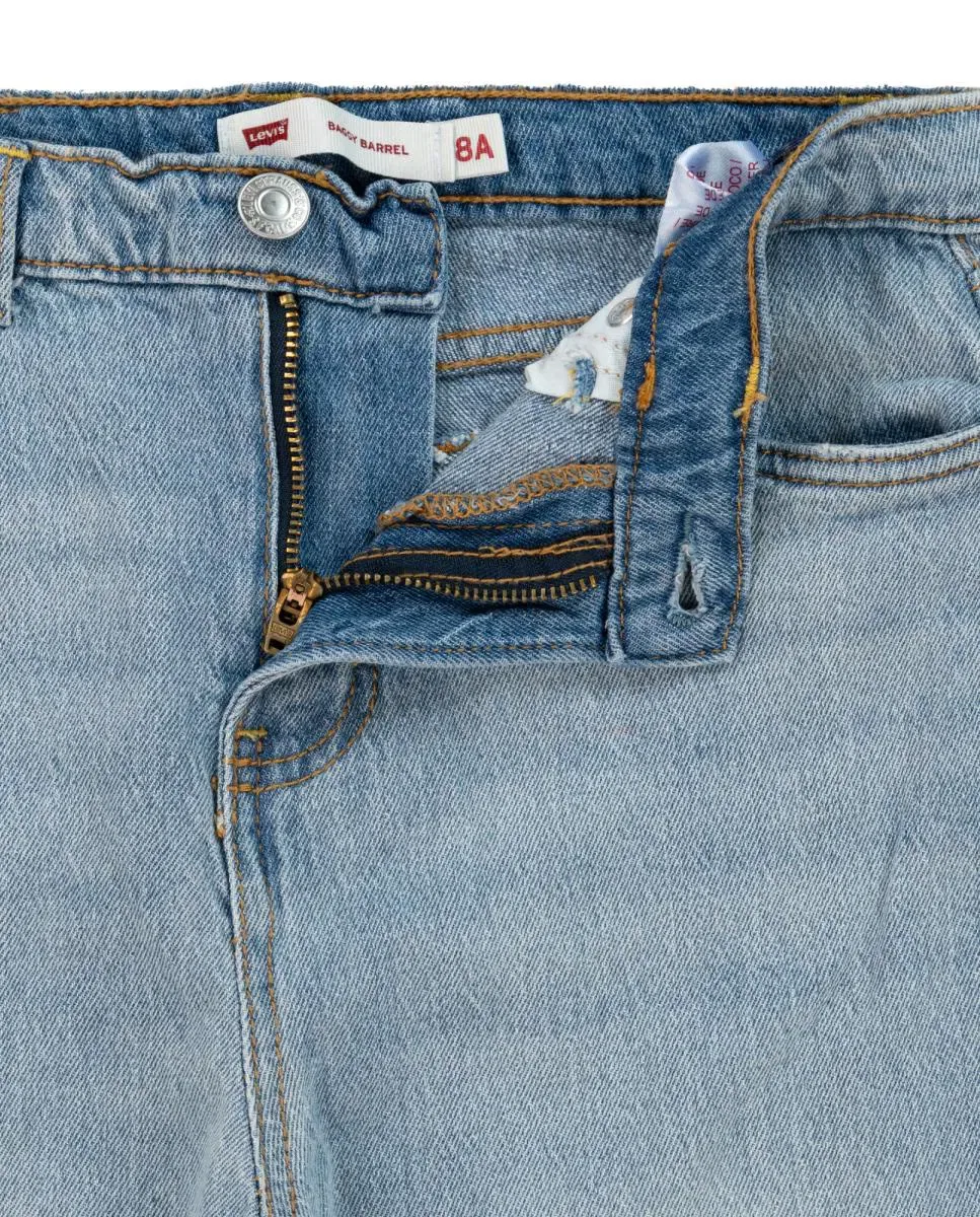 Детские джинсы для девочки свободного кроя Levi's, Azul — фото 3
