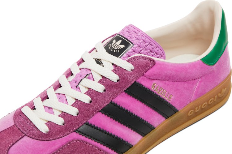 Лимитированные кроссовки Adidas Gucci x Gazelle 'Pink Velvet', розовый - фото