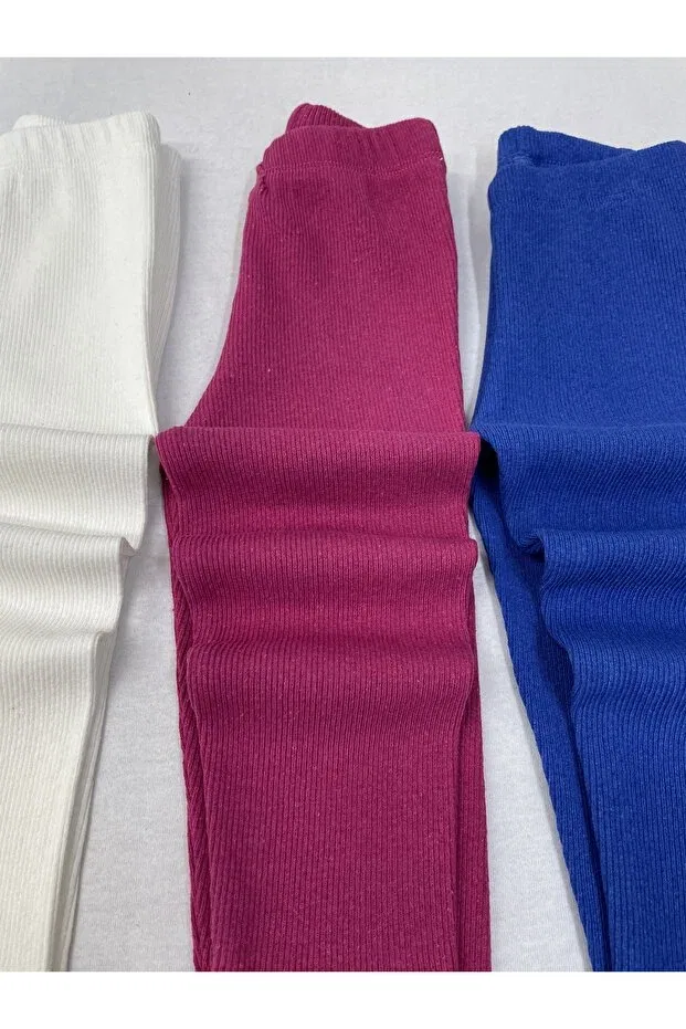 Детские леггинсы для девочек с принтом Sportswear Berat Moda, Ecru-Blue-Fuchsia — фото 3