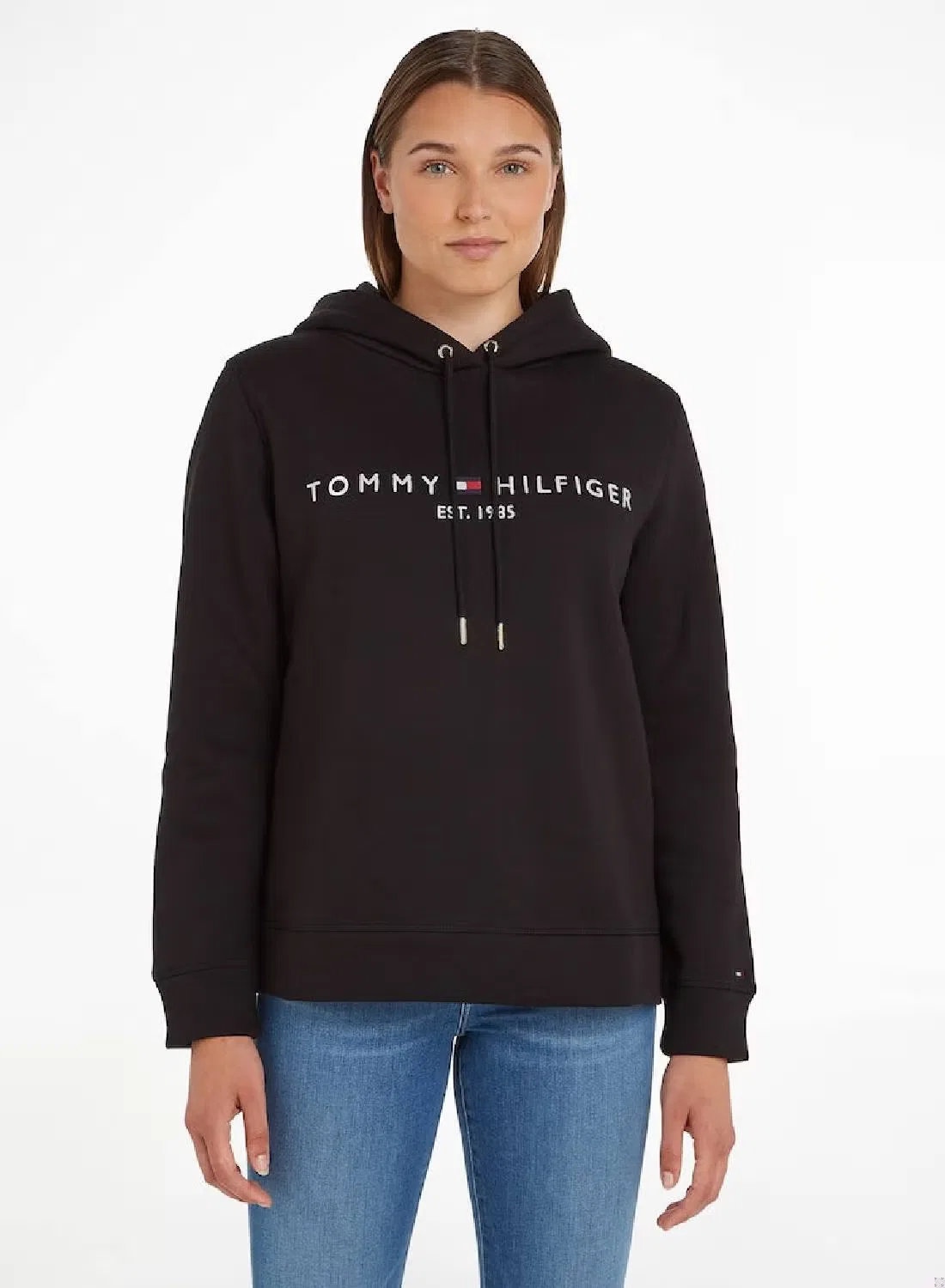 Худи с логотипом Essential Logo Tommy Hilfiger, черный