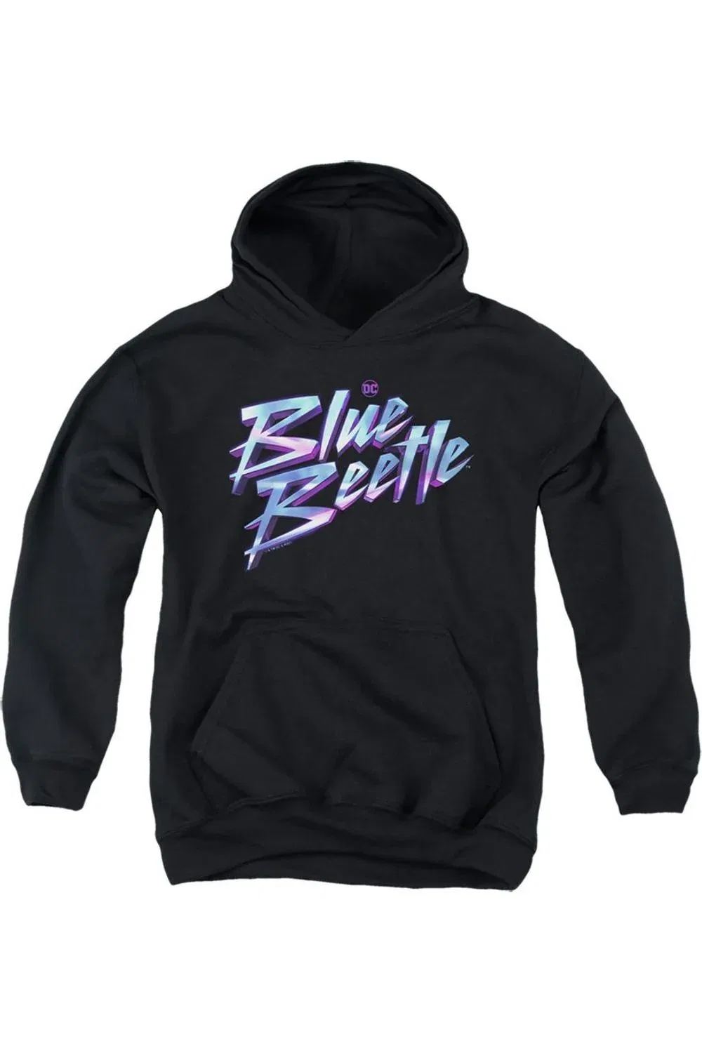 Детское худи с капюшоном Blue Beetle (2023) Logo Gildan, черный