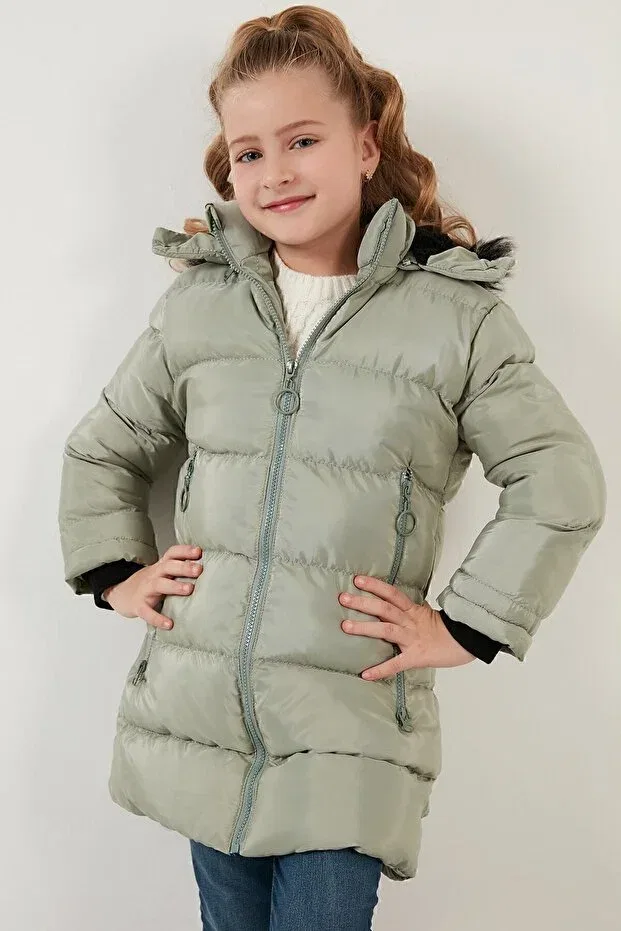 Детское пальто для девочек с длинным рукавом Lela, Mint — фото 2