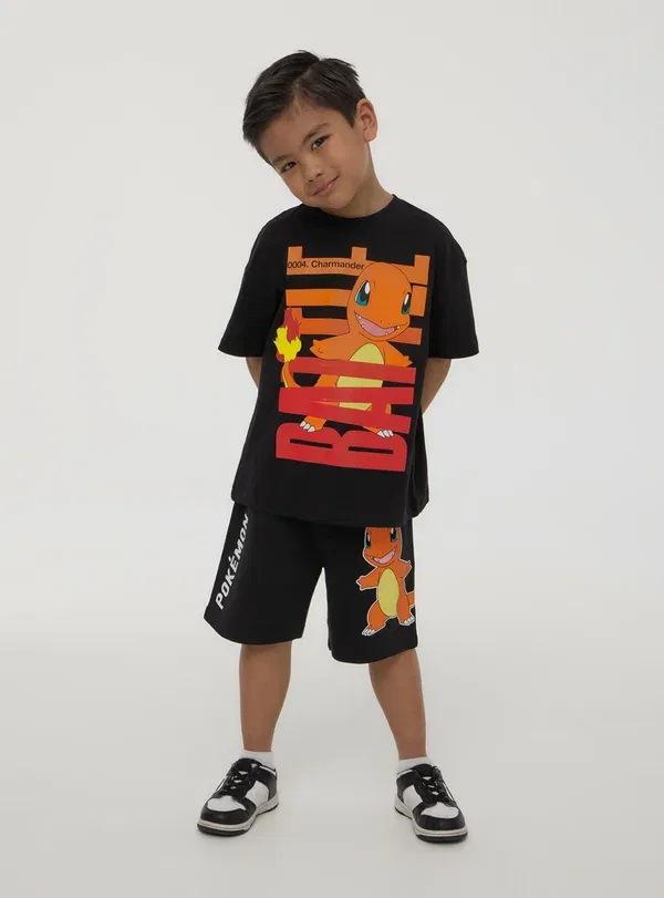 Футболка с принтом Pokemon T-shirt Terranova, черный