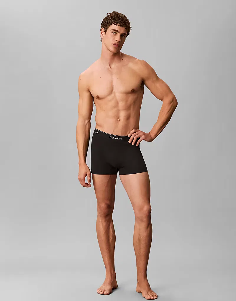 Трусы расслабленные хлопковые стретч Icon 5 шт Calvin Klein, черный — фото 2