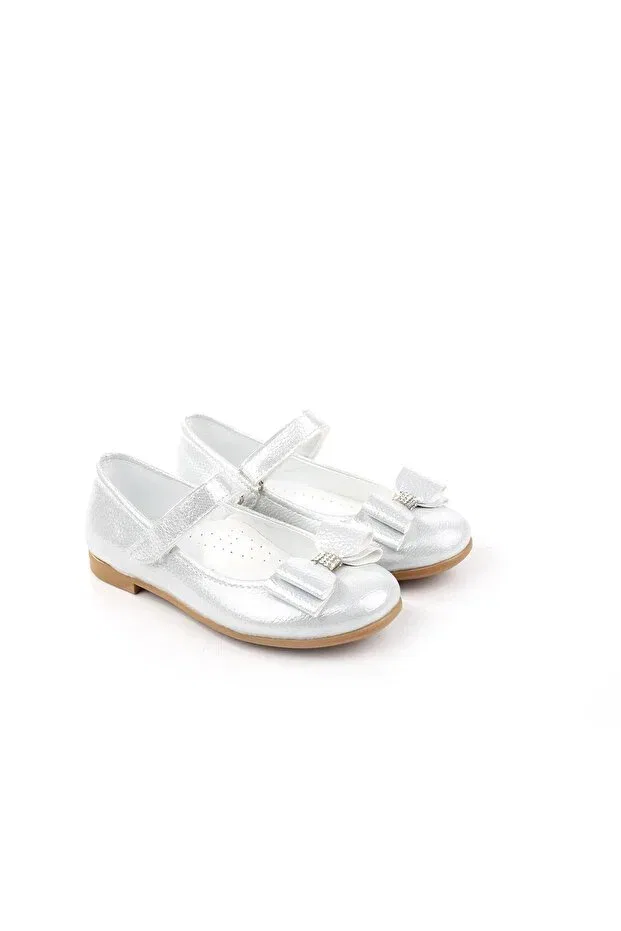 Детские балетки для девочек с коротким каблуком Papuçsepeti, Silver