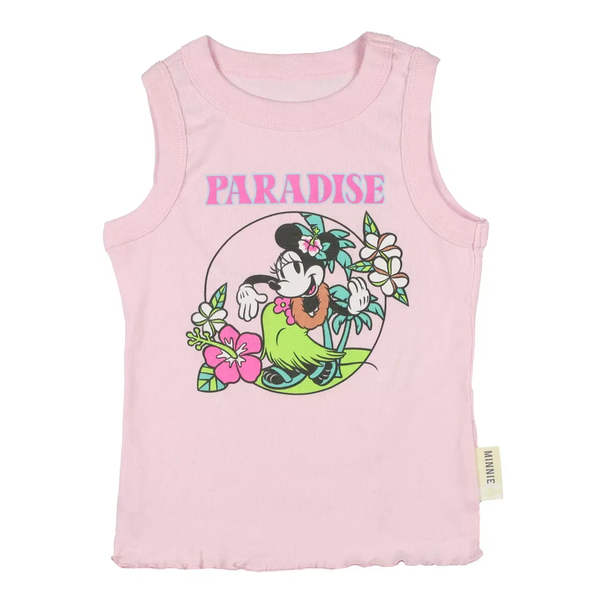 Детский топ для девочек с принтом Minnie Mouse Paradise Ruffled Sleeveless Shirt Seven Times Six, Pink