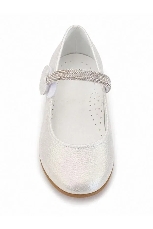 Детские балетки для девочек с принтом Heart Detailed Design Zekids, White — фото 3