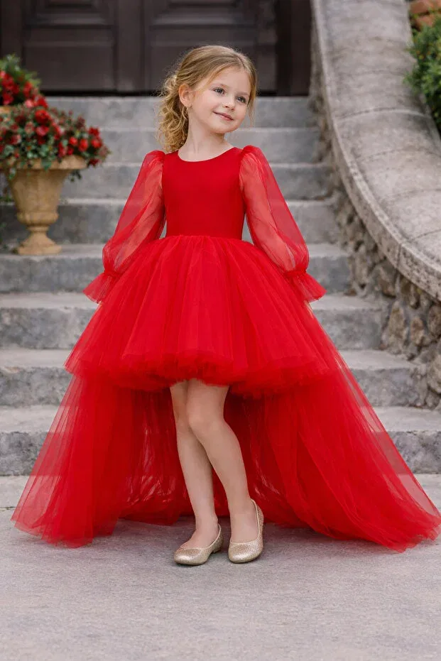 Детское платье для девочек с длинным рукавом Party Suneh, Red