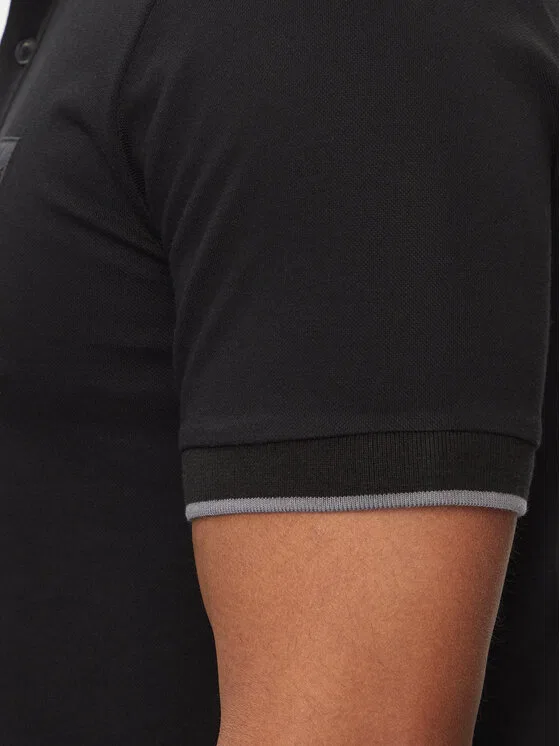 Поло slim fit Passertip Boss, черный — фото 4