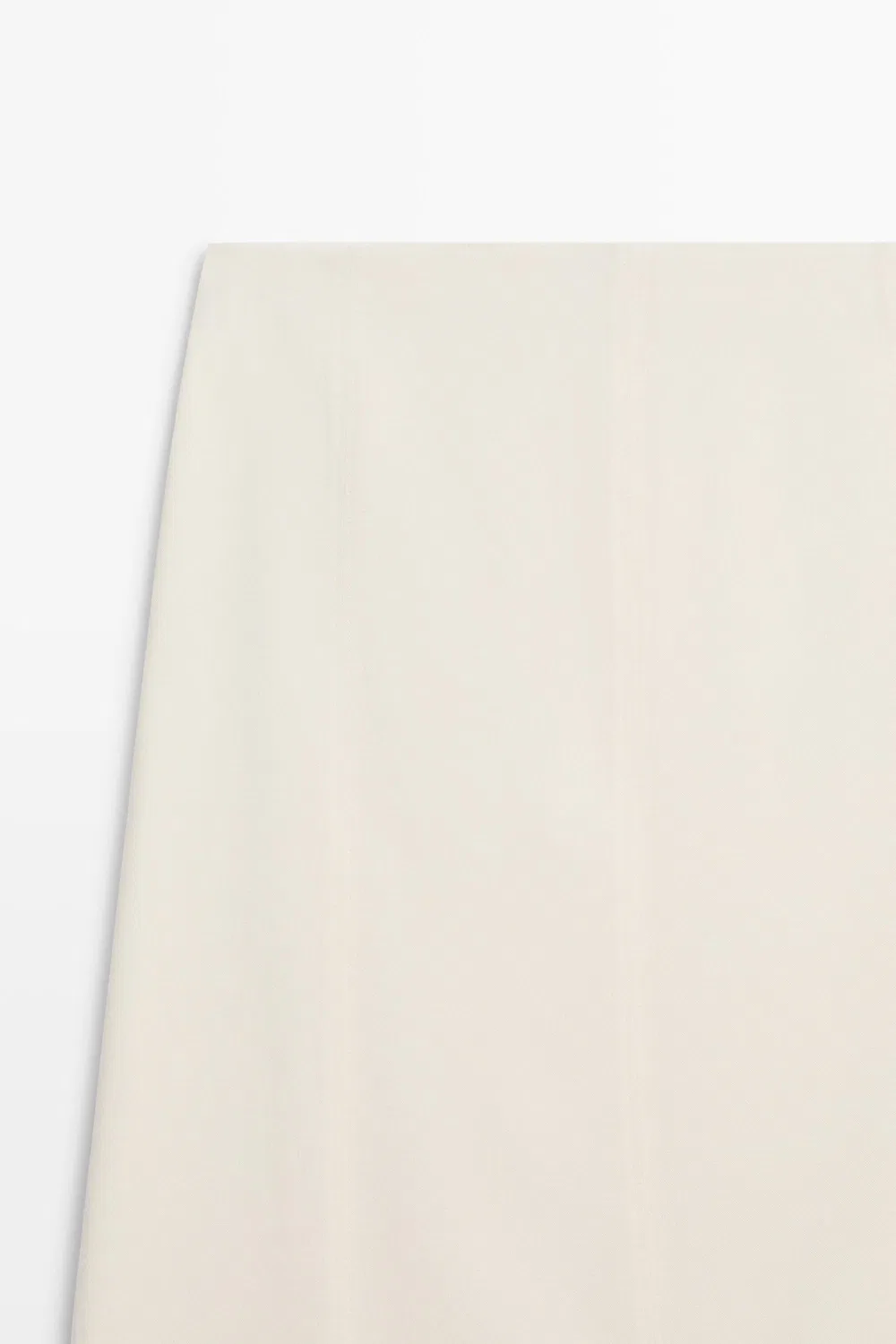Юбка-миди Massimo Dutti Double-Layered Midi With Seam Detail, кремовый — фото 4