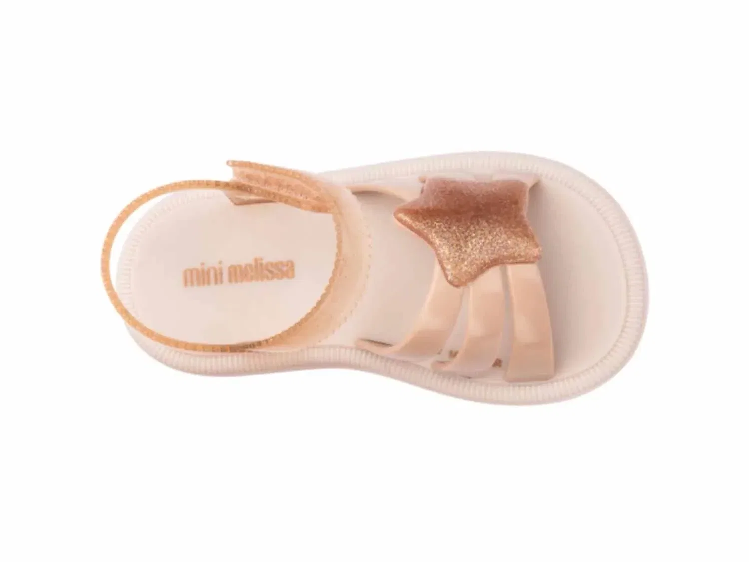 Сандалии jelly Hip Sky для девочек, Mini Melissa, бежевый глиттер — фото 4