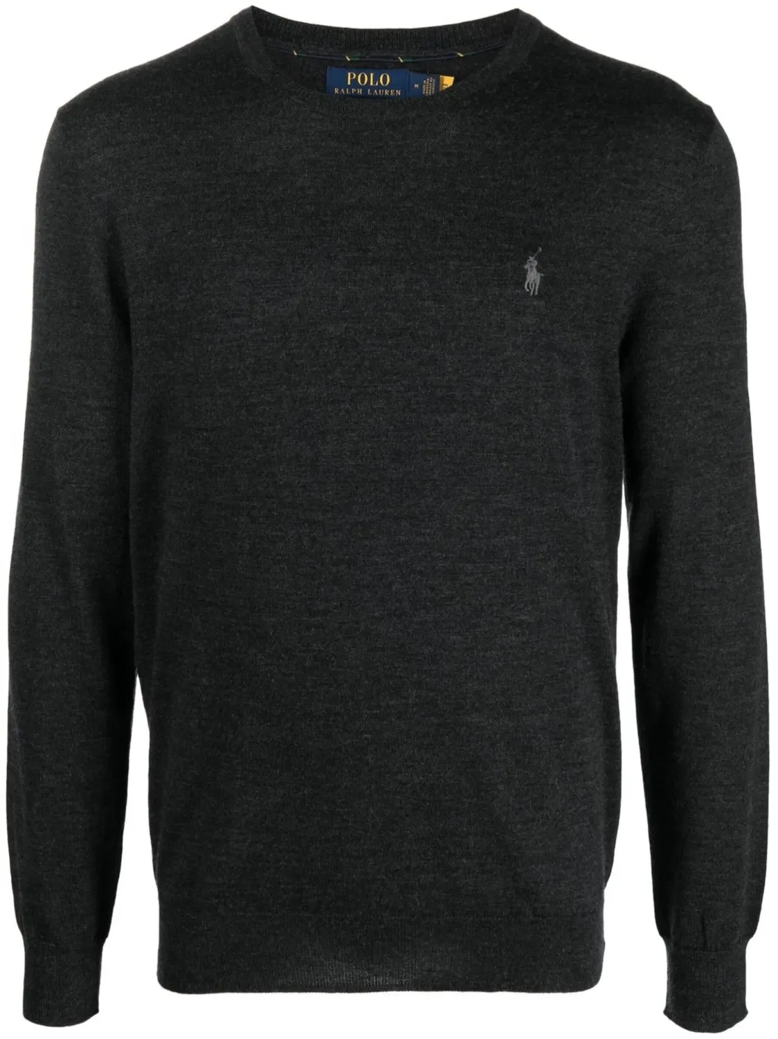 Вязаный джемпер с вышивкой пони Polo Ralph Lauren, темно-серый