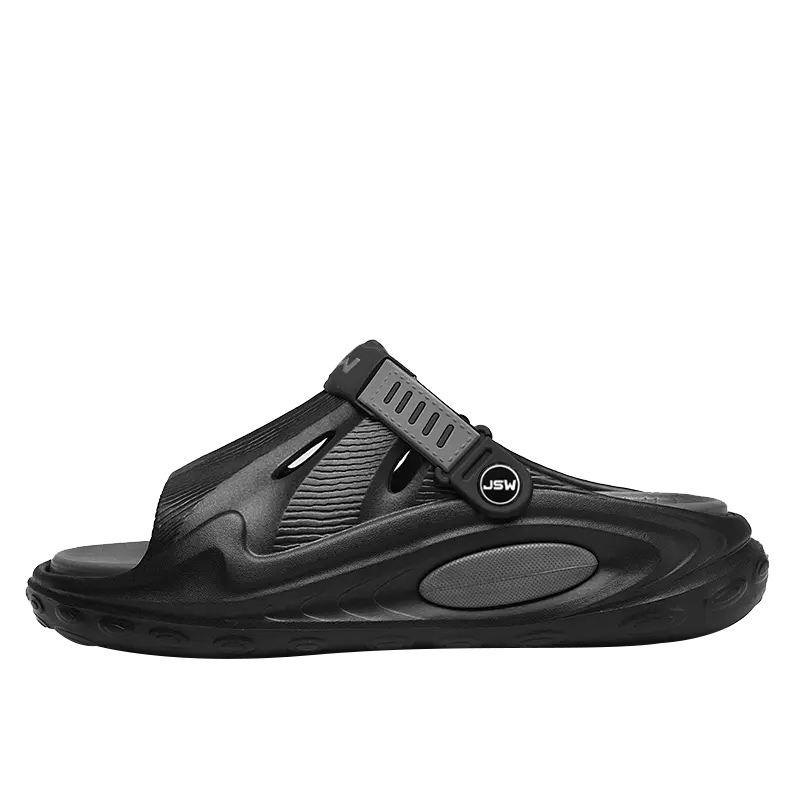 

JEANSWEST Быстросохнущие противоскользящие шлепанцы EVA для мужчин черно-серые, цвет Black Gray