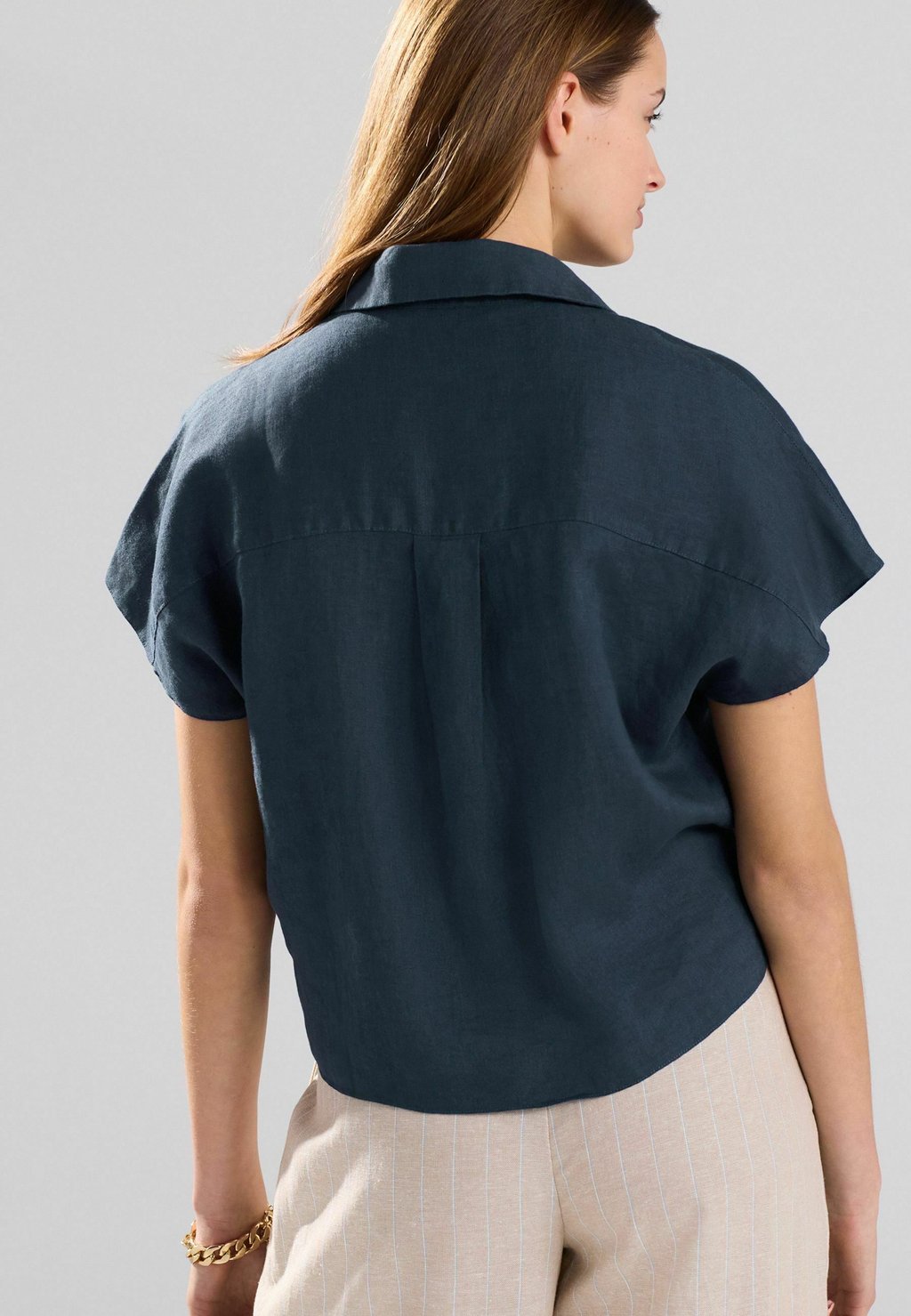 Блузка на пуговицах REGULAR FIT - FRONT SHORT SLEEVE Next, сине-серый — фото 3