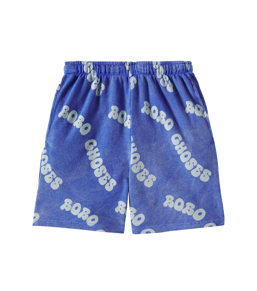 

Хлопковые шорты-бермуды с волнистым логотипом Bobo Choses, синий