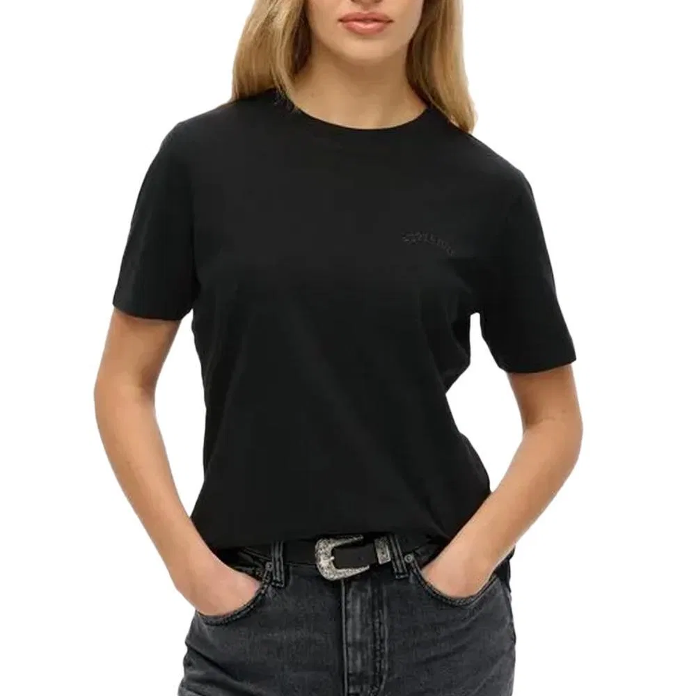 Женская хлопковая футболка Superdry, Schwarz