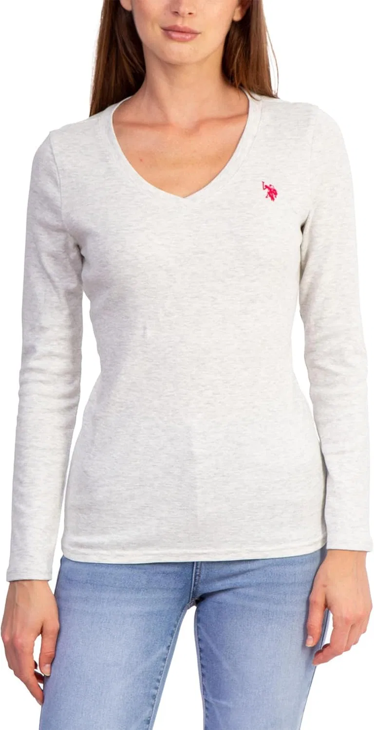 Мужская футболка с V-образным вырезом USPA U.S. POLO ASSN., Oatmeal Heather