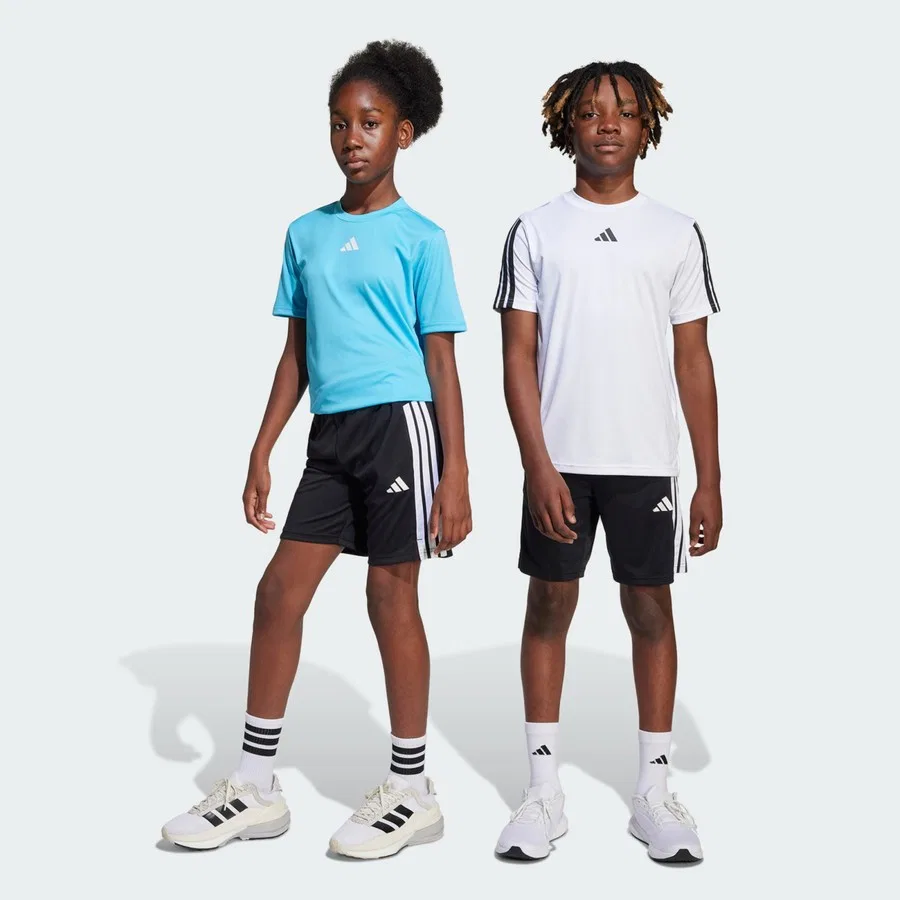 Детские спортивные шорты с длиной до колена, модель Train Essentials 3-Stripes, adidas, Черный