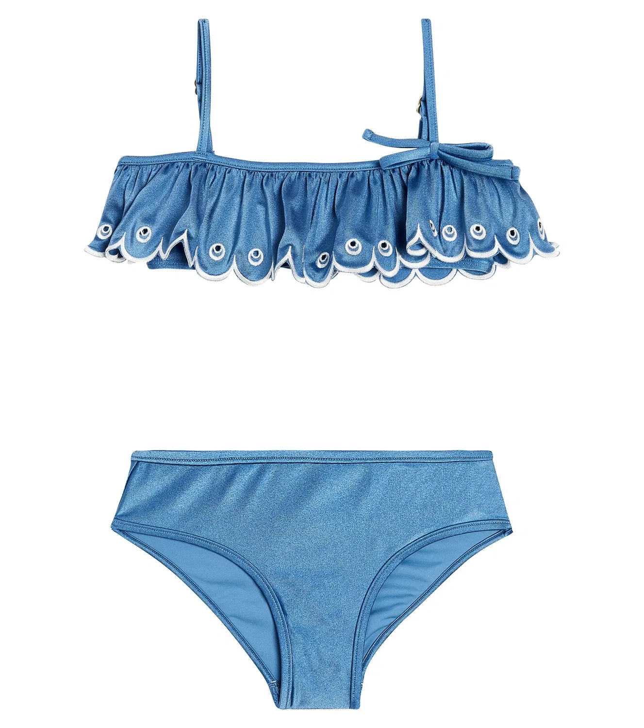 Раздельный купальник с вышивкой Zimmermann Kids, синий