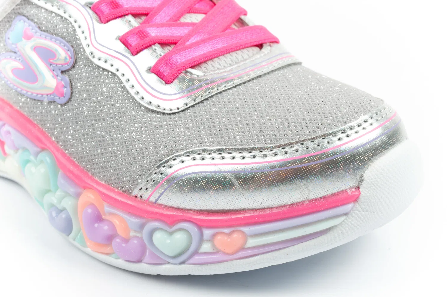 Детские кроссовки для девочек с LED-подсветкой S Lights Skechers, Silbergrau Bunt — фото 4