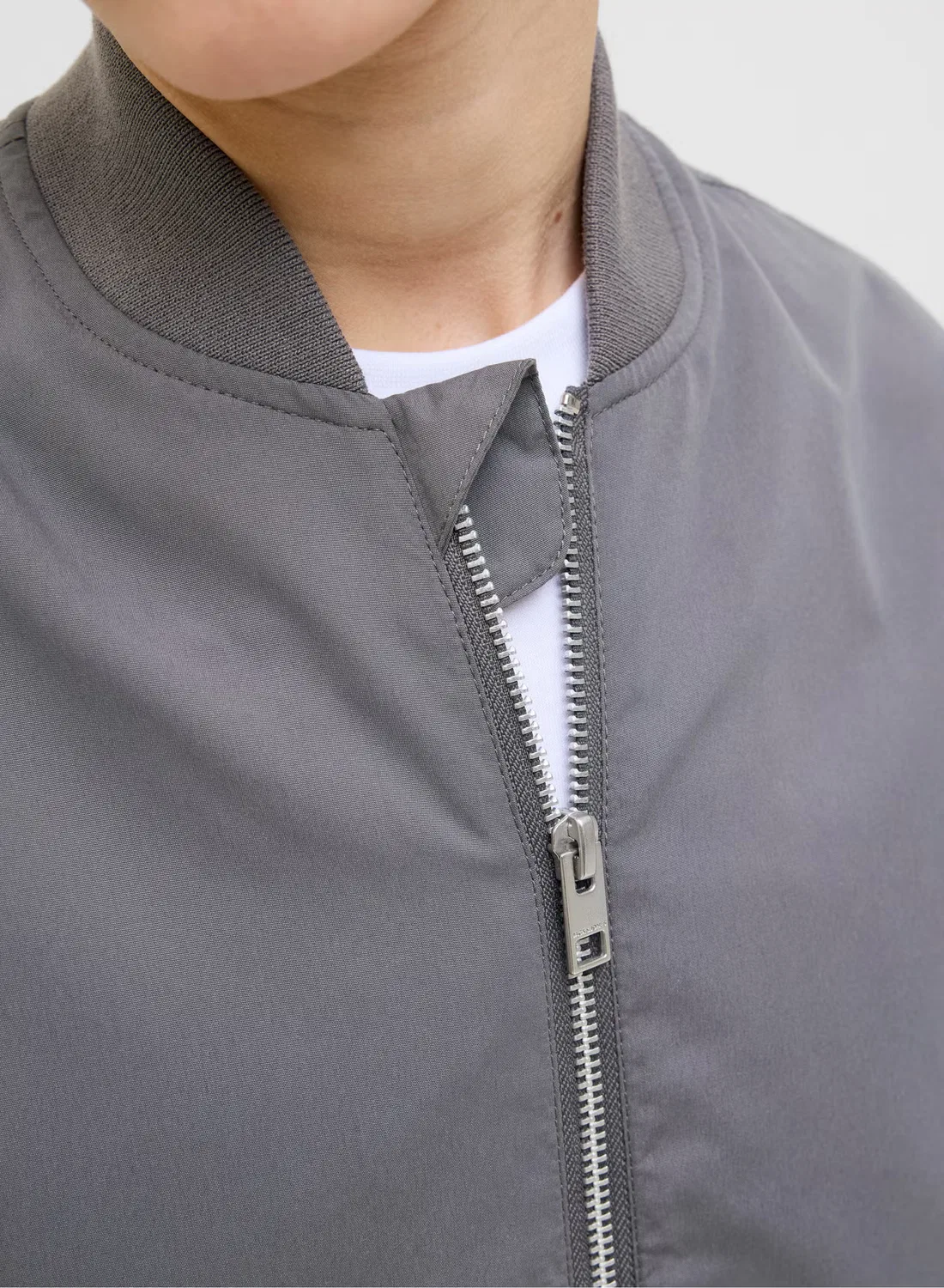 Куртка-бомбер водоотталкивающая Jack & Jones Junior, серый — фото 3
