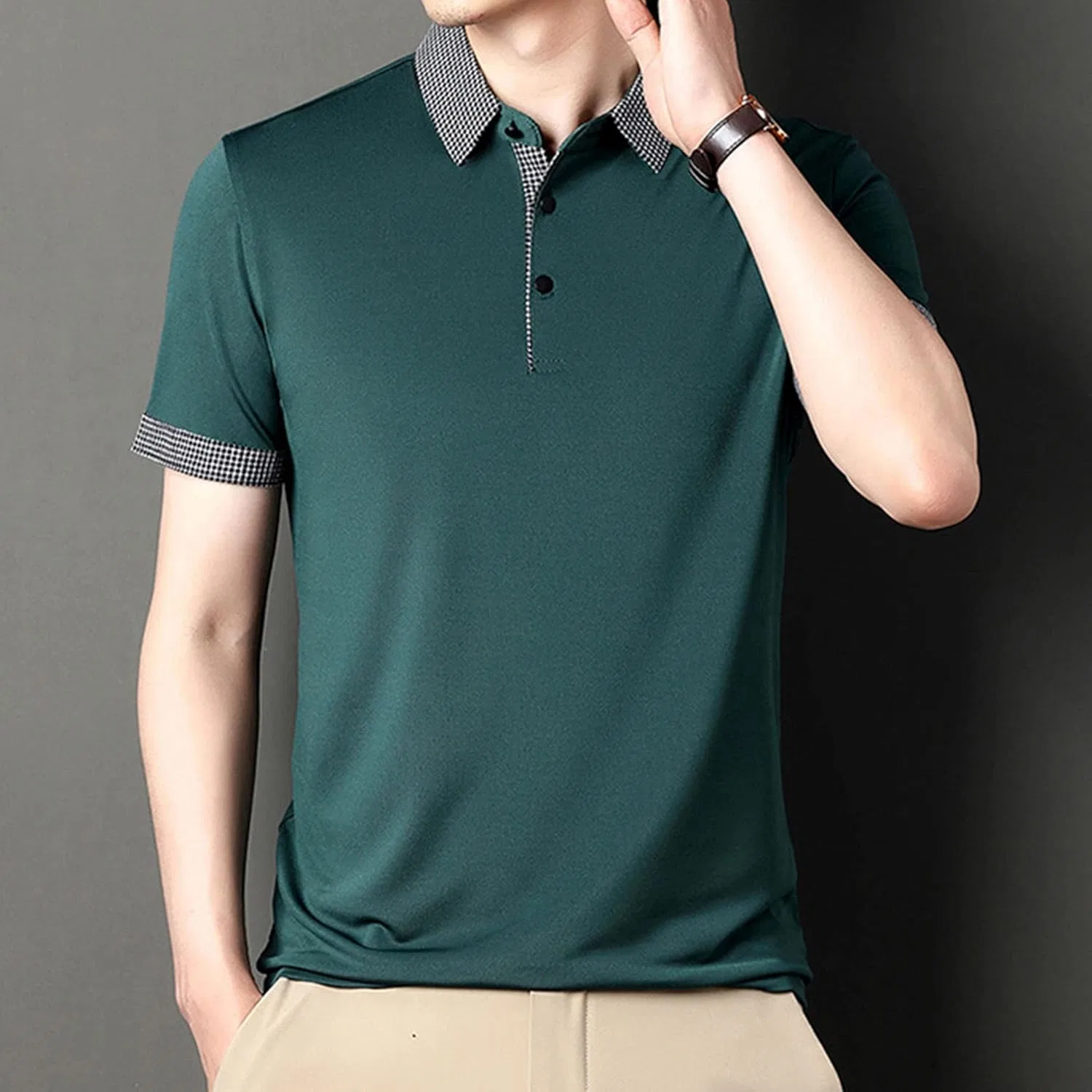 Мужская футболка с воротником Regular Fit Golf, Green — фото 3