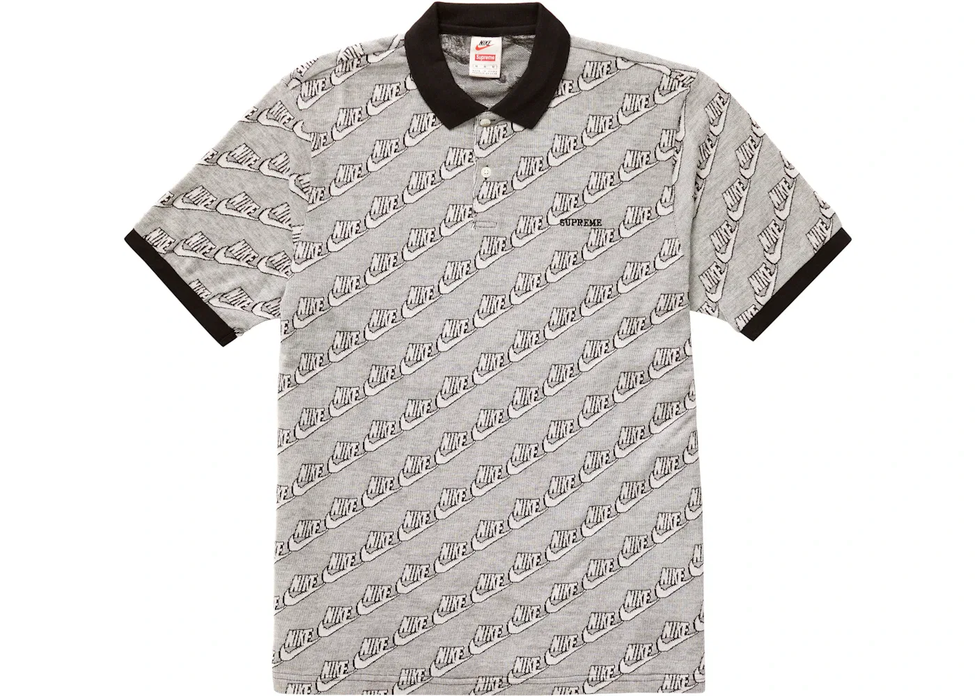 Мужское поло с жаккардовым узором Supreme Nike Polo, Black