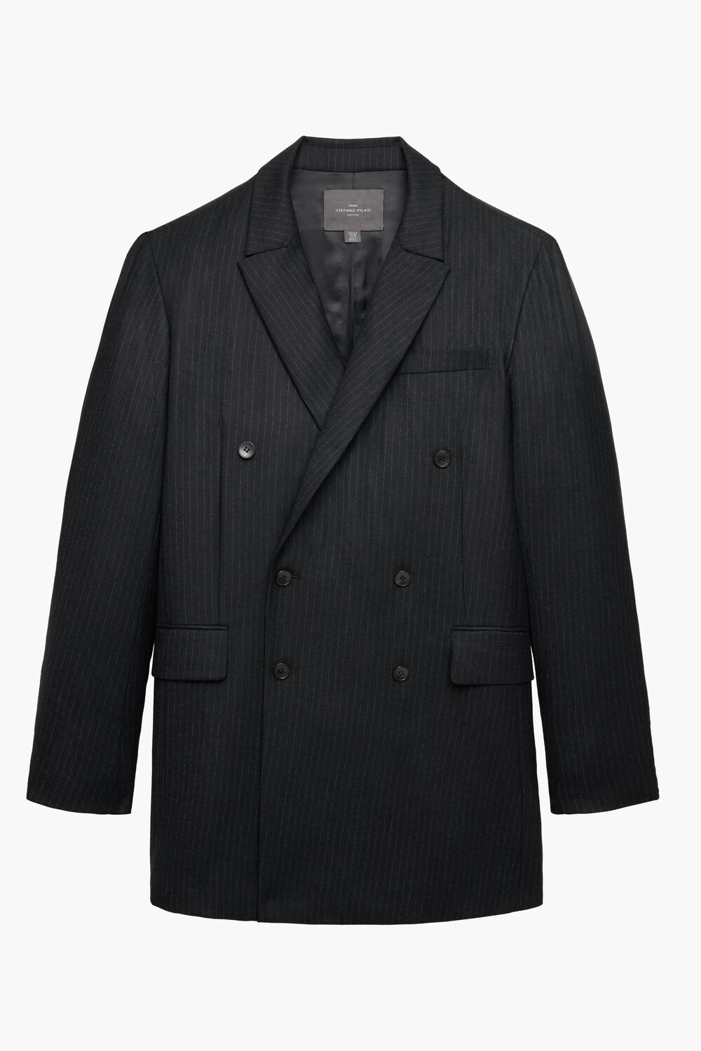 

Пиджак Zara by Stefano Pilati Pinstripe Suit, темно-синий