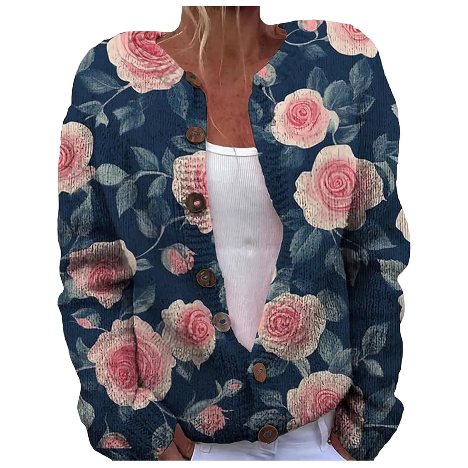 Женский кардиган с принтом Vintage Floral Print, Motivo 11