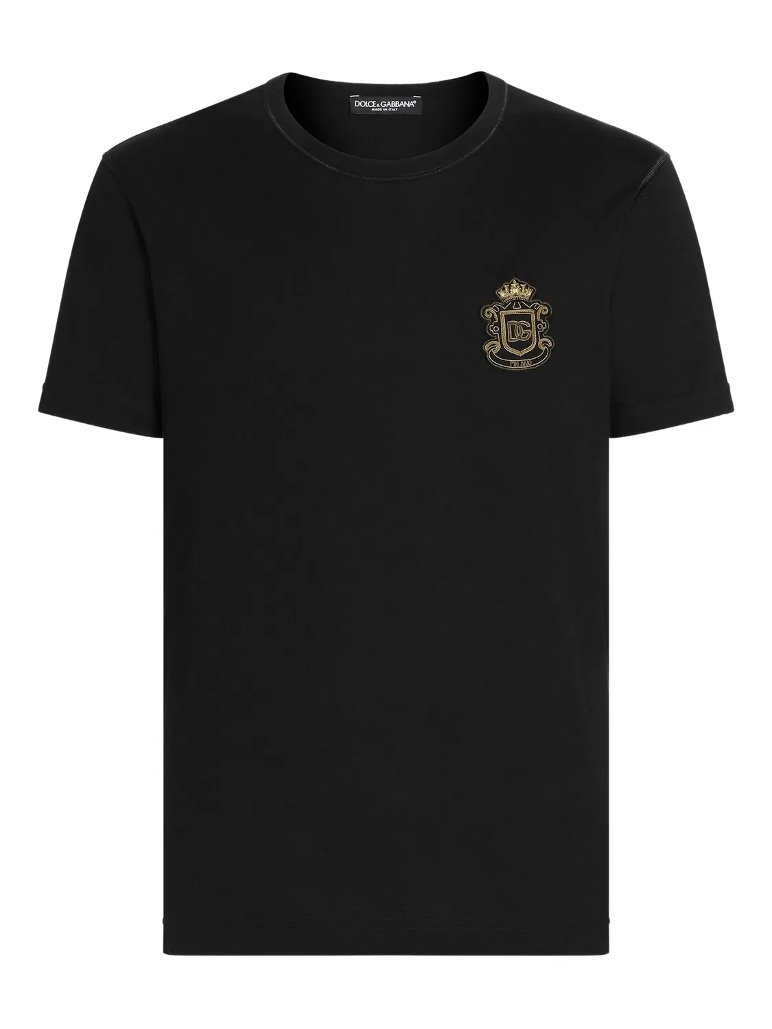 Футболка с аппликацией герба Dolce & Gabbana, черный