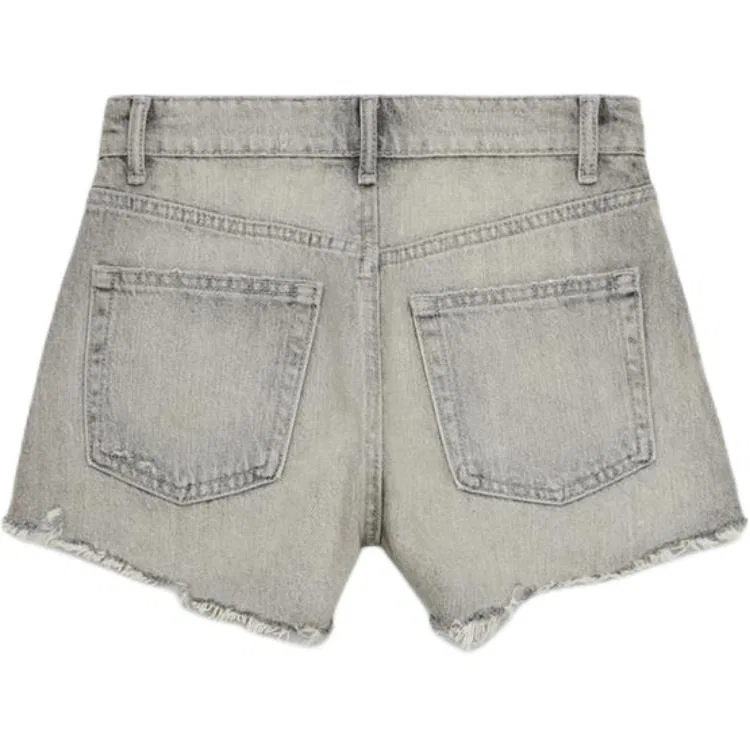 Женские джинсовые шорты Light Gray ZARA — фото 3
