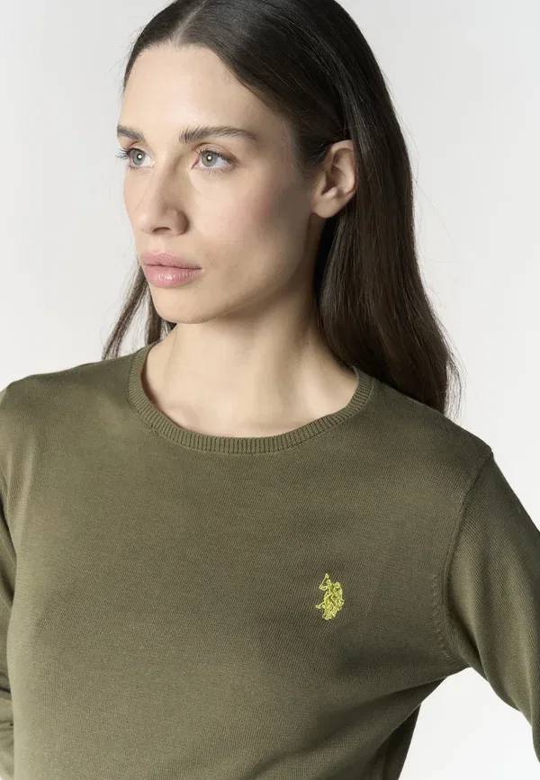 Джемпер хлопковый Jumper U.S. Polo Assn., Green, зеленый — фото 4