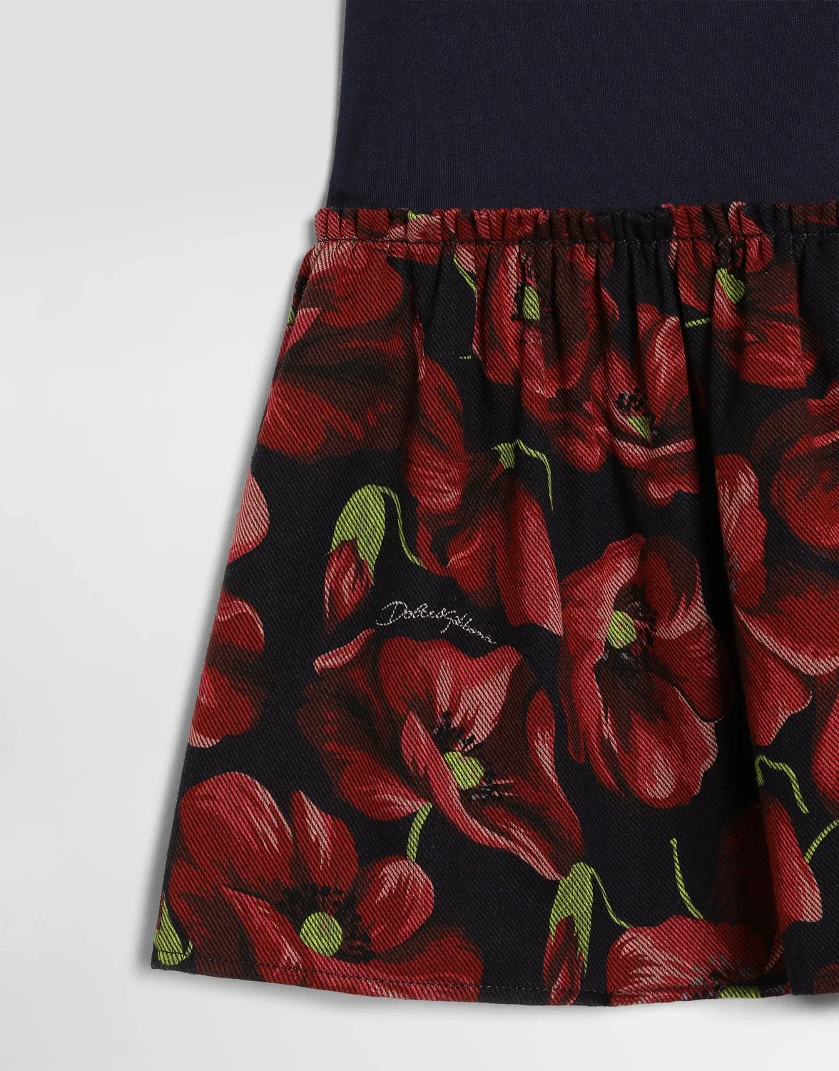 Хлопковое платье с маками Dolce&Gabbana, синий — фото 4