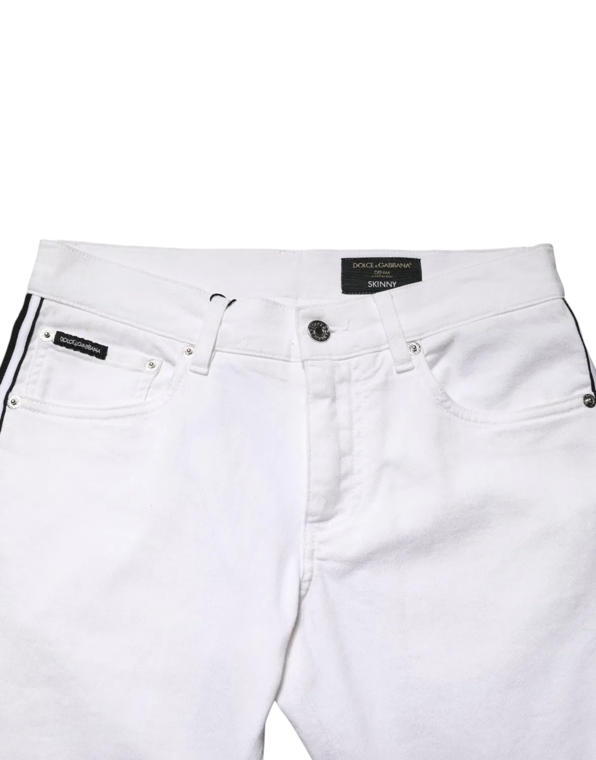 Мужские джинсы скинни из хлопка с эластаном Skinny jeans Dolce & Gabbana, White — фото 4